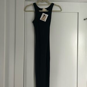 Nation ribbed cotton tank dress black XS (NWT)